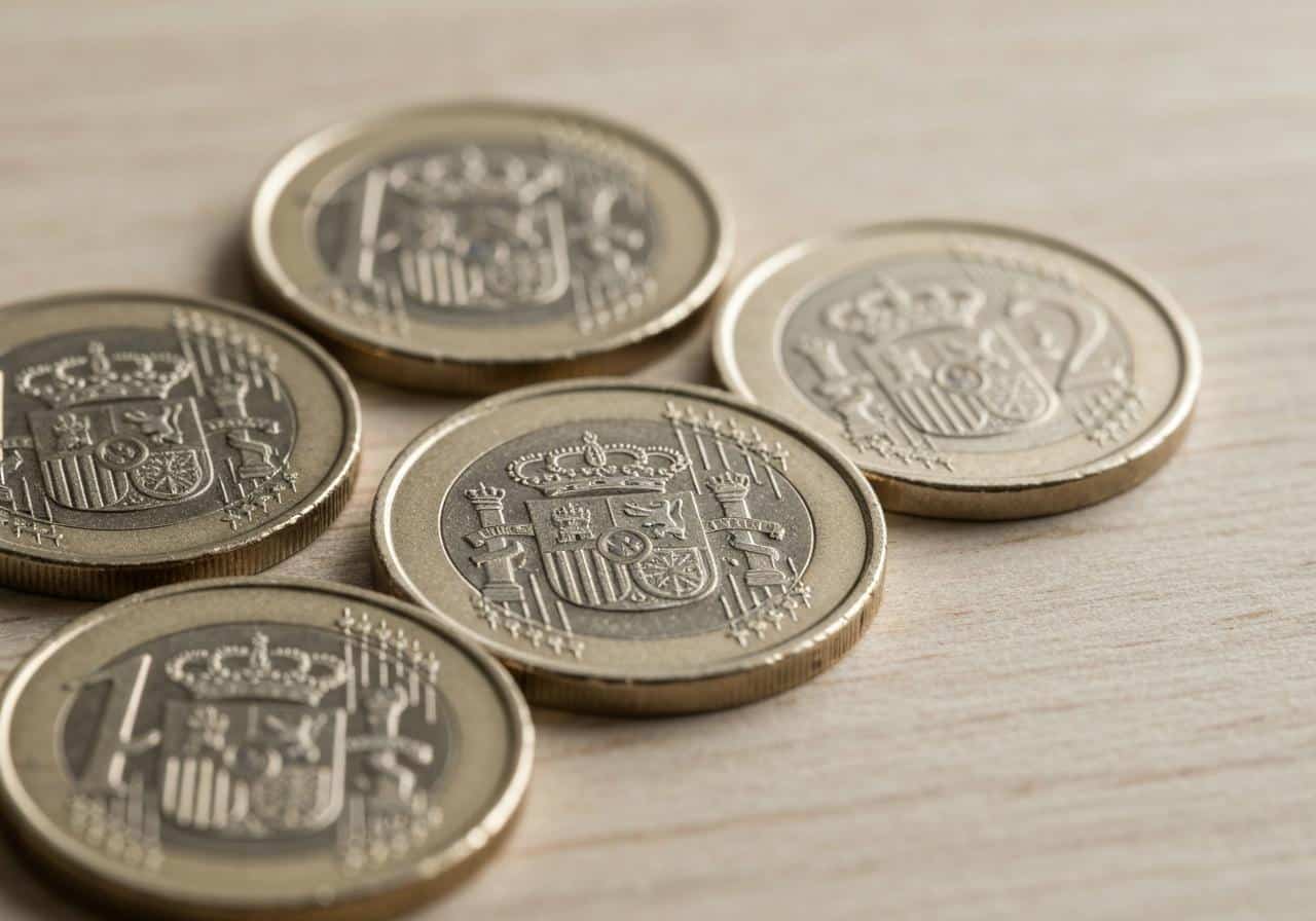 Pièces en euros espagnoles face nationale portrait royal